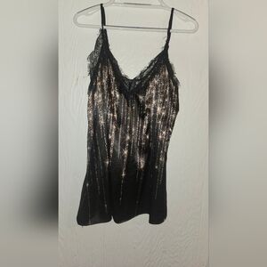 Black and Silver Sequin Tank